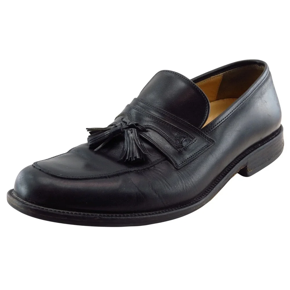 Johnston & Murphy Loafers & Slip Ons Black Leather Men Shoes‎ Size 10.5 Medium